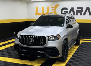Car with paint protection film St. James fully installed by Lux Garage"